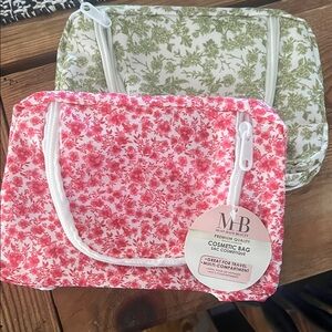 Viral Dollar Tree Cosmetic Bag Set - Pink and Green Floral